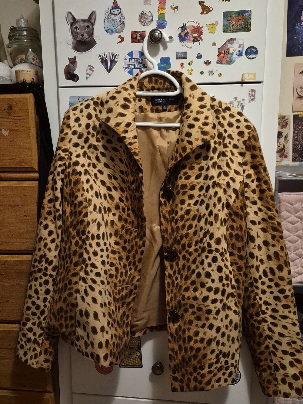 Jones New York Leopard Print Button Down Blazer